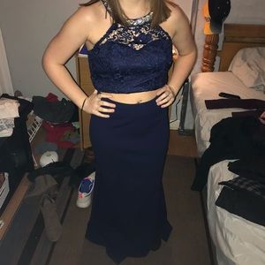Navy blue two piece dress!
